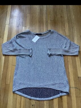 NWT Generation Love Size XS Silver Mesh Long Sleeve Crew-Neck Shirt,Made In USA